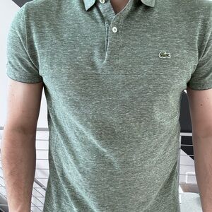 Lacoste Men's Heathered Green Polo Shirt